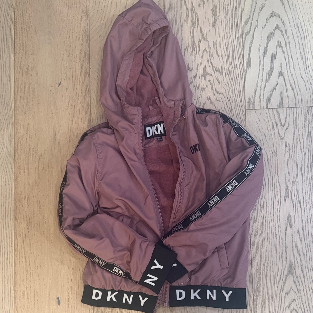 DKNY Kids Hooded Puffer Jacket - Mauve